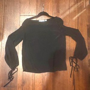ZARA LONG SLEEVE BLOUSE, SIZE US XS, BLACK